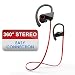 StarryBay U8 Wireless Sport Bluetooth Headset - Hd Stereo Beats Sound Quality - Sweat Proof Stable in Ear Headsets - Ergonomic Earphones - Workout Earbuds - Smartphones & Tablets - Black (Red line)