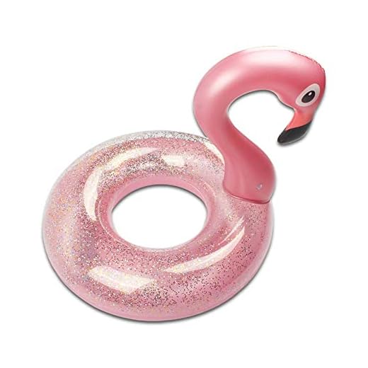 Flamenco Anillo de Natación, Flotador Inflable de para Piscina, Anillo de Natación, Flotador Redondo Piscina, para Fiesta de Verano Diversión Acuática Playa (90)