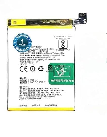 Image of Original BLP791 Battery for Oppo F17 PRO /Reno 4 /4G / Reno 4 LITE Battery with 1 Year Warranty**** (B0045)