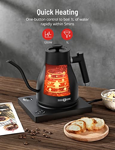 Image of Electric Kettle Temperature Control, 1.7L 1500W Electric Tea Kettle with 13 Temperature Settings, Strix Thermostat, LED Display&Touch Control, Auto Shut-Off Protection, Boil Dry Protection