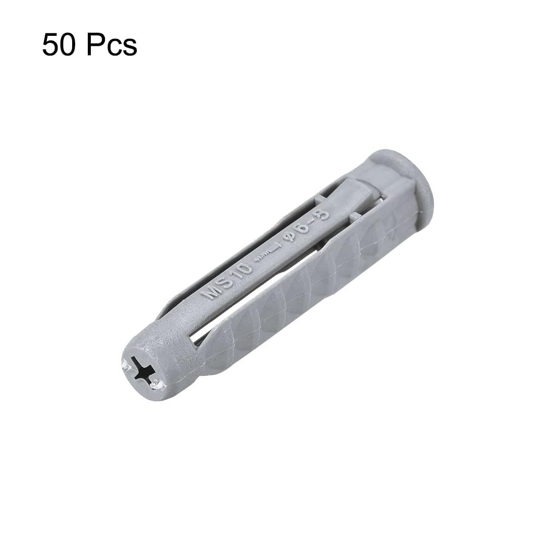 Wanddübel, 50 Stück 10 mm x 48 mm Kunststoff-Expansionsrohrsäule Betonanker Wand Grau for Hausgarten DIY Anwendung
