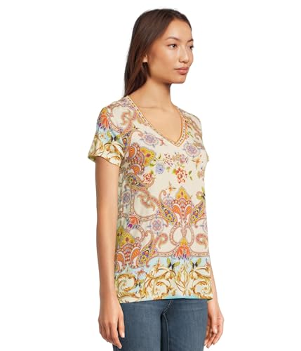 Johnny Was Women's The Janie Favorite Short Sleeve V-Neck Tee2