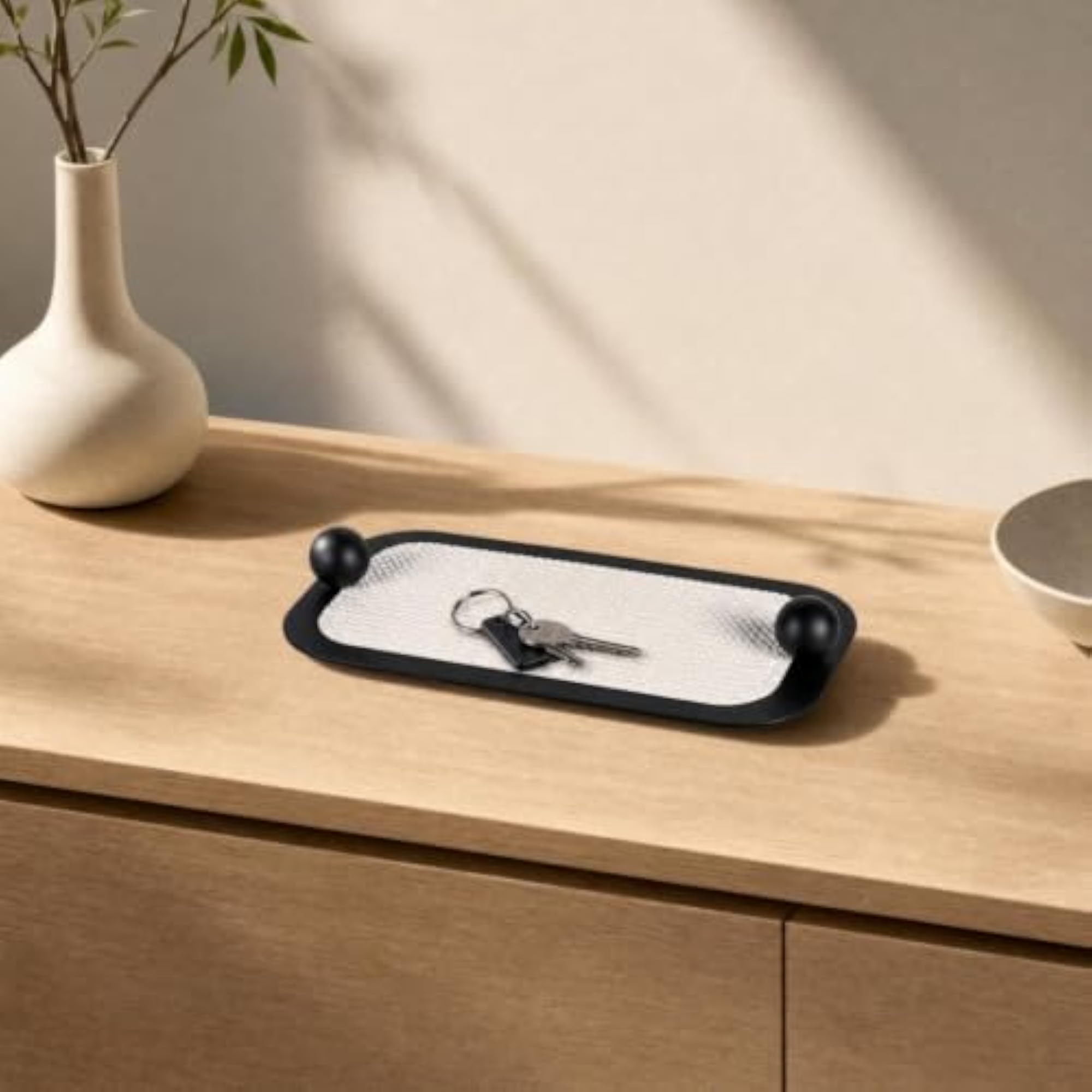 Rectangular Decorative Tray Leather-Like Decorative Tray