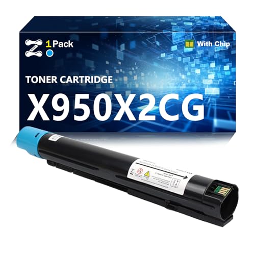 NERAVIO X950X2KG X950X2CG X950X2MG X950X2YG Toner Cartridges Replacement for Lexmark X950 X952 X954 Printers, 1 Cyan