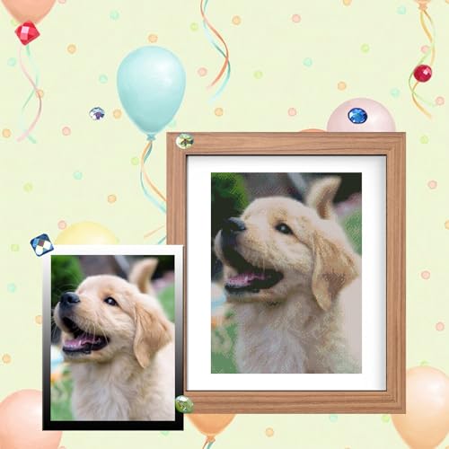 Huacan Diamond Painting Kits Customized Photo Kit Personalized Diamond Art Dots-5D DIY Private Custom Mosaic Handmade Pictures for Adults Unique Gifts (Round AB Drill, 70x70cm/27.55x27.55inch)