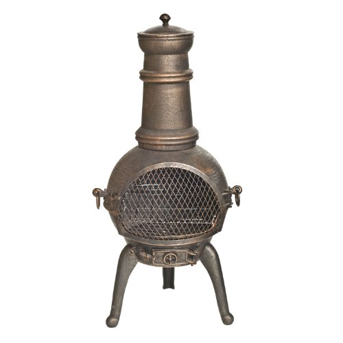 La Hacienda Sierra - Chiminea - Garden Heater with Grill - Bronze, H 95cm