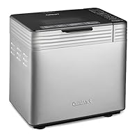 Cuisinart Bread Maker Machine, Stainless Steel Convection Bread Machine with 16 Menu Options, 3 Loaf Sizes Up to 2 Lb., 3 Crust Colors, Includes Measuring Cup, Spoon & Kneading Hook, CBK-210