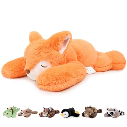 Image of Niuniu Daddy Fox Weighted Stuffed Animals for Kids & Adults, 25 inch | 5lb Large Weighted Plushies Pillow for Sleeping and Calming, Cute Lying Plush Toy Huggable Gift for Everyday Comfort