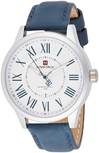 Naviforce Men's White Dial Genuine Leather Analogue Classic Watch - NF9126-SWBE