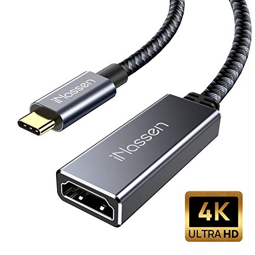 iNassen - Adaptador USB C HDMI (4 K a 60 Hz, adaptador Thunderbolt 3 a HDMI, USB tipo C a HDMI para MacBook Pro 2020, iPad Pro 2020, Samsung Galaxy S10 / S9, Dell XPS 13/15, Huawei Mate20, Dell XPS 13