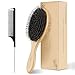 Produktbild Haarbürste Natürliche Wildschweinborsten Bürste Haare Rundbürste Set Antistatische Bambus Stylingbürste Naturhaarbürste mit Schwanzkamm für alle Haartypen und Länge Kammset für Männer, Frauen, Kinder