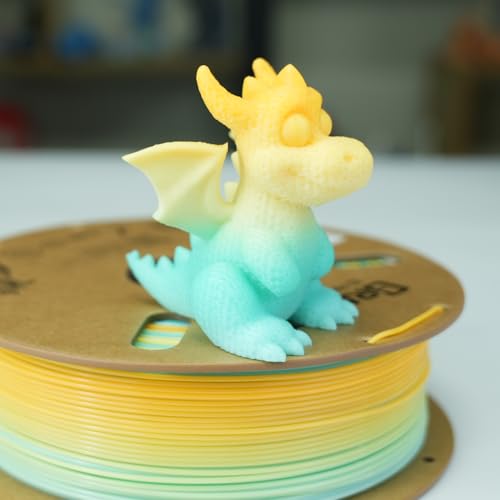 Image of GratKit Gradient PETG Filament, Color Change 3D Printer Filament 1.75mm, 1kg, Multicolor PETG Translucent Gradient Blue White Orange