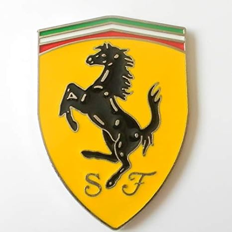 Amazon 希少フェラーリマークエンブレム 両面 3d立体デザインferrariエンブレム フェラーリアルミ製フェラーリボンネットフードエンブレム平面用 エンブレム 車 バイク