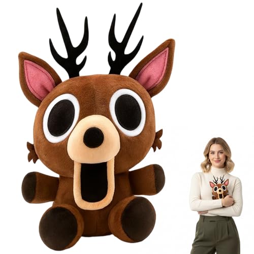 JFBNXB Deer Plush, 1 Piece Stuffed Animal, Plush for Home and Office Decor, Travel Companion, Gift for Collectors and Game Fans