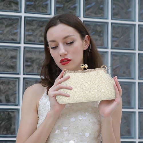 Image of UBORSE Women Vintage Floral Beaded Rhinestone Embroidery Clutch Evening Handbag Wedding Party Purse Vintage Bags