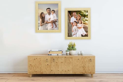 Image of Photo frame 10x14 Inch set of 2 Natural Wood Color flexiable Glass (acrylic) & synthetic wood customized Modern Collage Photo Frames for Wall Hanging