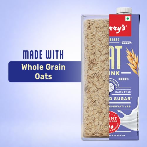 Image of Bagrry's Plant Based Oat Drink 1L | Unsweetened | Rich in Oats | Lactose & Dairy Free | No Added Sugar | Perfect for Everyday Use | Barista Approved | Healthy Dairy Substitute | No Preservatives