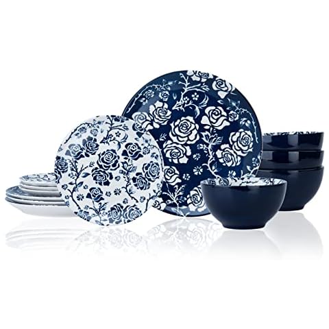 Wisenvoy Dinnerware Sets Dinnerware Set Dish Set Ceramic Plates and Bowls Sets Cover