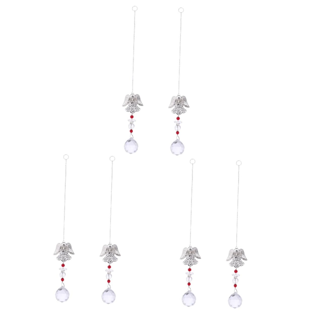 Happyyami 6stücke Kristall Engel Für Lampen Deko Hängende Ornamenten Für Fenster Türen Hochzeiten Weihnachtsbaum Große Rote Kristallkugeln