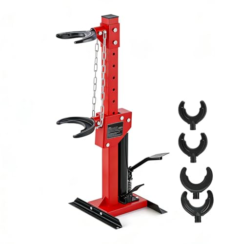 Garvee Hydraulic Shock Spring Compressor, Heavy Duty Foot-Operated Coil Spring Compressor Tool, Universal Fit for Cars, SUVs, and Trucks, Professional Auto Repair for Shop and Home DIY, Red