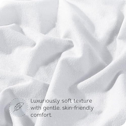 Image of Briarwood Home Extra Deep Fitted Sheet 100% Organic Cotton Flannel, Breathable, Anti-Slip, Shrink-Resistant, Wrinkle-Free, Double-Stitched, Fits Deep Mattresses, White, King