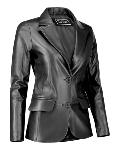 Image of Jild Classic Style Leather Blazer Women - Casual Coat Leather Jacket Women