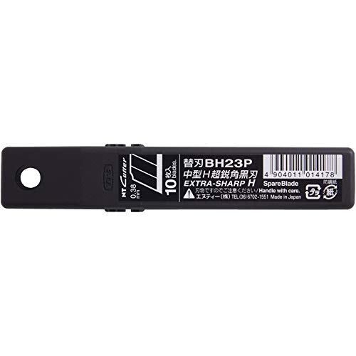 Nt Cutter 12.3Mm Snap-Off Extra-Sharp Midsize Blades, 65 Degree, Black, 10-Blade/Pack, 1 Pack (Bh23P) #TOP6