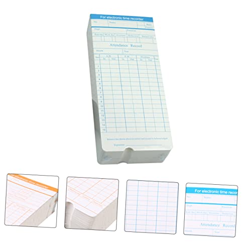 Plafope 100 Sheets Attendance Card Attendance Time Sheet Timecards Time Recorder Paper Time Cards For Employees Time Attendance Cards Time Attendance Record Cards Staff Paper Automatic #TOP6