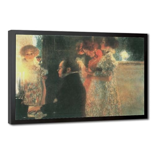 Impression sur toile Schubert au piano Klimt - Cadre suspendu pour décoration murale