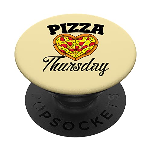 Jueves Noche de pizza Amante divertido de la pizza Comida PopSockets PopGrip Intercambiable