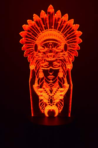 Lampe illusion LED 3D Shaman télécommande interrupteur tactile lumière nuit - 2