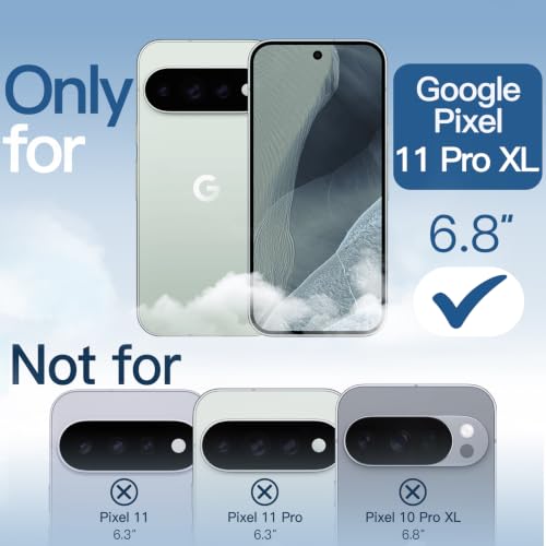 Image of JETech Case for Google Pixel 11 Pro XL, Anti-Yellowing, Clear | Cover Scratch-Resistant, Hard PC Clear Back, Shockproof Protection, TPU Bumper