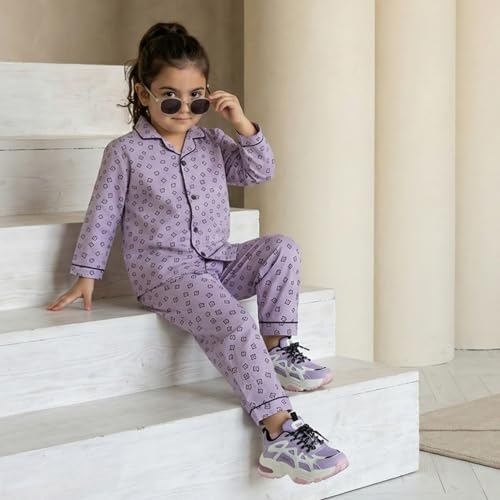 Image of CLAP Kids Cotton Printed Full Sleeves Night Suit