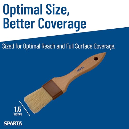 Image of SPARTA Kitchen Basting Brush - 4037300 Basting Brush for Cooking Flat Boar Bristle Brush, Hardwood Handle for Kitchens, Restaurants, Catering, High Heat Food Prep, 1.5in, Pack of 12