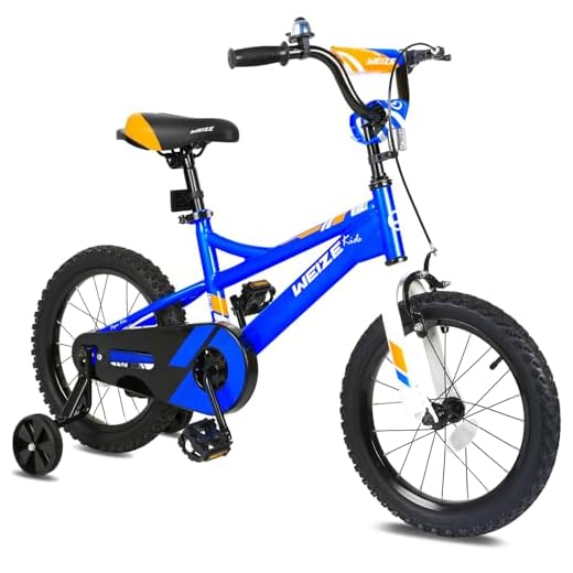 WEIZE Kids Bike,16 Inch Children Bicycle for Boys Girls Ages 4-6 Years Old, Rider Height 38-48 Inch, Coaster Brake, Blue