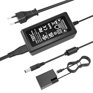 TKDY ACK-E18 Chargeur secteur fourni DR-E18 Kit chargeur coupleur CC pour appareils photo Canon EOS Rebel T6i T6s T7i T8i SL2 750D 760D 850D 77D 200D 250D Kiss X8i X9i X10i 8000D 9000D RP appareils