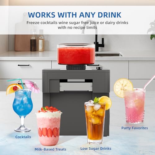Image of Shaved Ice Machine and Snow Cone Maker, 60 Second Quick Start Slushie Machine for Home, No Ice or Pre Freezing, 15 Texture Levels, Quiet Self Cleaning Frozen Drink Maker