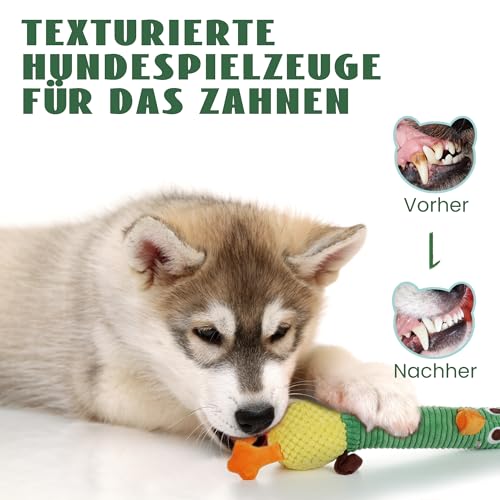 Nocciola Unzerstörbares Ente-Hundespielzeug: Niedliches Quietschspielzeug mit Langlebigen Gummi-Quietscher, Ente-Kauspielzeug für Welpen, Kleine bis Große Hunde