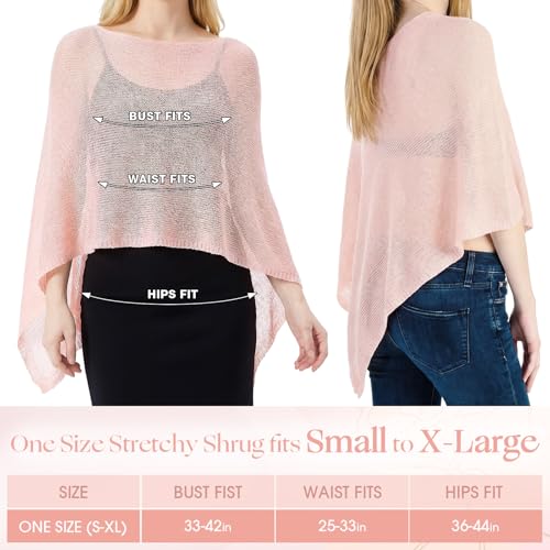 Image of Women Sheer Poncho Shrug Summer Sheer Blouse Top Lightweight Poncho Bolero for Evening Dress