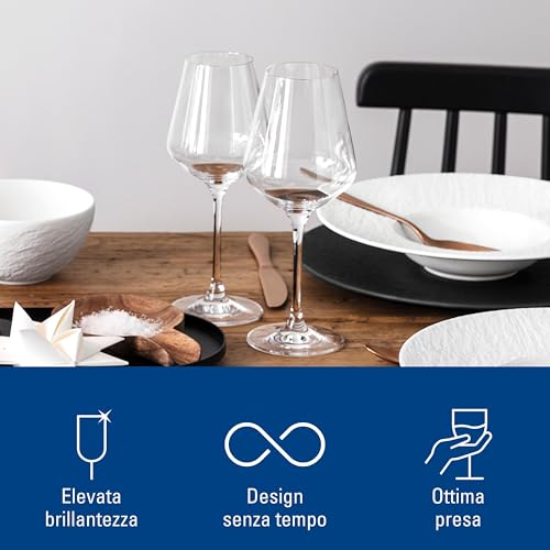 Villeroy & Boch - La Divina Bicchiere Da Vino Rosso Set di 4 Trasparente, Lavabile in Lavastoviglie, Bicchieri Design, Bicchieri Di Vino Grande, Cristallo - immagine 4
