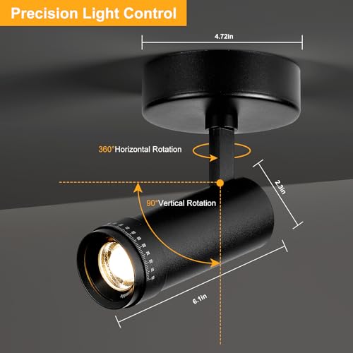 Image of 20W LED Zoomable Ceiling Spot Light,Dimmable Spotlight Indoor,Black 3 Packs
