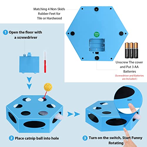 Vary Interactive Cat Toys For Indoor Cats Cat Catnip Ball Cat Mice Toy Cat Entertainment Toys Kitty Toy Maze Box Feather Toy Electronic Automated Cat Toys With Mouse Tail And Catnip Ball #TOP4