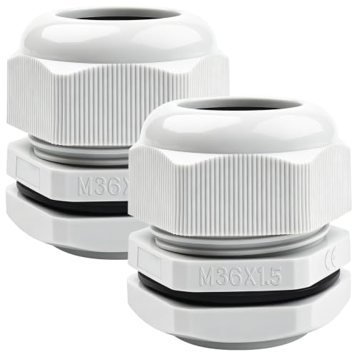 Image of Caianwin 2 Pack M36 Cable Glands,36mm Waterproof Conduit Fittings