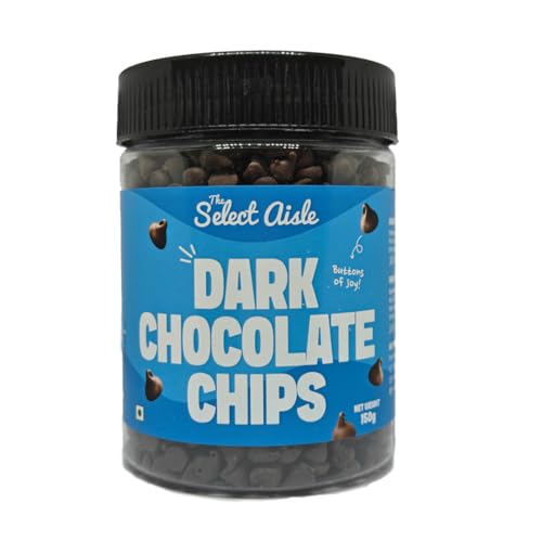 Image of The Select Aisle Dark Chocolate Chips 150g | Dark Chocolate Compound Choco Chips for Baking, Cakes, Cookies, Overnight Oats, Ice Creams & Desserts, Cake Decoration
