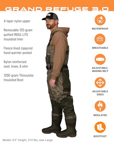 Image of FROGG TOGGS Men's Grand Refuge 3.0 Waterproof Bootfoot Wader for Hunting with Removable Insulation Liner - Slim FIT