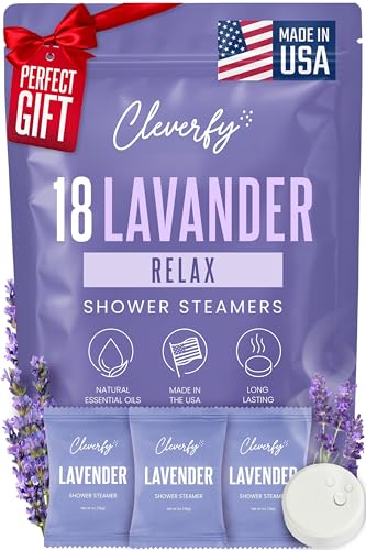 Cleverfy Lavender Shower Steamers Aromatherapy - Birthday Gifts for Women Mom Wife Grandma Her Best Friend Daughter Sister Teens & Girlfriend - 18 Tablets