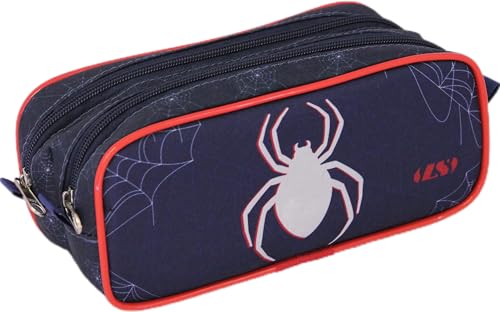 Estojo Duplo Masculino Infantil Ls Bolsas Aranha Vermelho E Azul