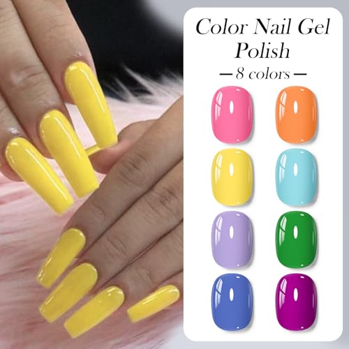 Set de esmaltes gel 8 piezas 3 en 1 MEET ACROSS miniatura 4