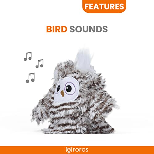 Image of BarkButler x FOFOS Flapping Owl Interactive Cat Toy - Cat Toys Interactive, Flappy Bird Cat Toy with Catnip - Grey