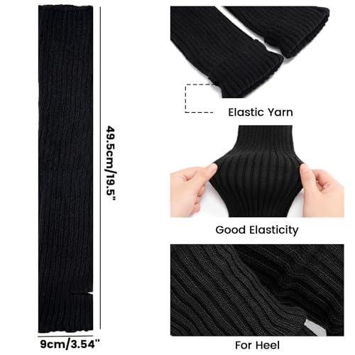 Pleneal 1/2 Pair Leg Warmers for Women, Fashion Warm Soft Knitted Leg Warmer 80s Accessories for Party Sports Yoga Dance3